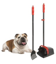 Load image into Gallery viewer, Petmate Clean Response Swivel Bin &amp; Rake Durable Plastic Pooper Scooper Gray/Red
