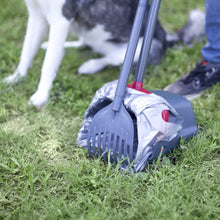 Load image into Gallery viewer, Petmate Clean Response Swivel Bin &amp; Rake Durable Plastic Pooper Scooper Gray/Red
